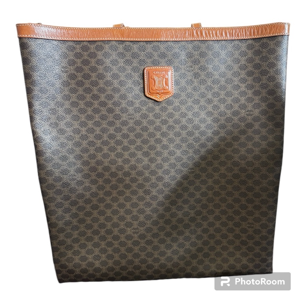 Authentic Brown and Tan Celine Macadam Tote Bag